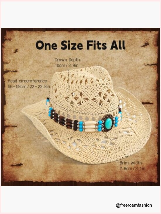 Western Straw Cowboy Hat Woven Sun Hat for Women - Papyrus Material main image 6